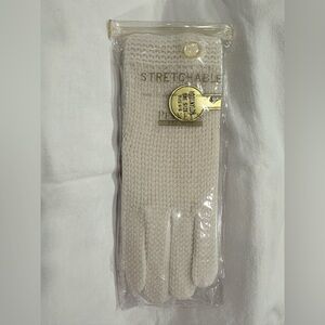 Vtg 1960s Ladies Cream Stretch Nylon Gloves Sz 6-8 Made in Japan NOS Penney’s
